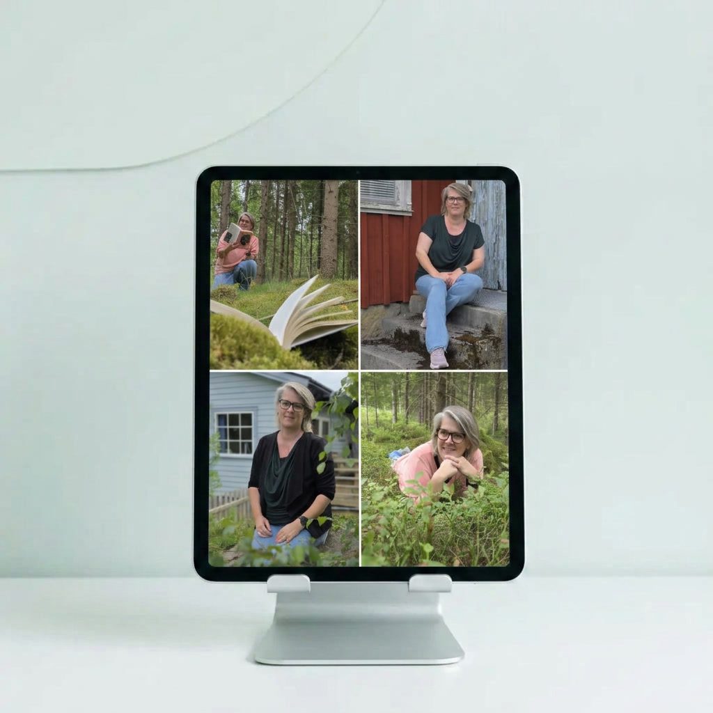 Brandingfoto’s van Linda Walvius van Linda’s Online Office in haar eigen omgeving in Zweden
